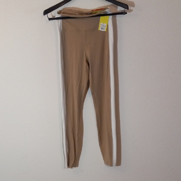 all in motion Pants - All in Motion Beige Leggings with White Stripes